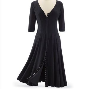 Dress Maxi Women Maxi Length 2X  Navy Suede Snap